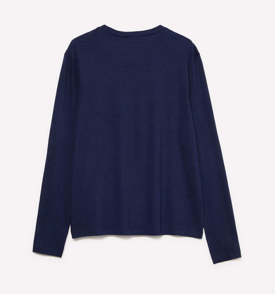 Blue long sleeve t-shirt - women's long sleeve t-shirts - Dark Blue | Sisley image number 6
